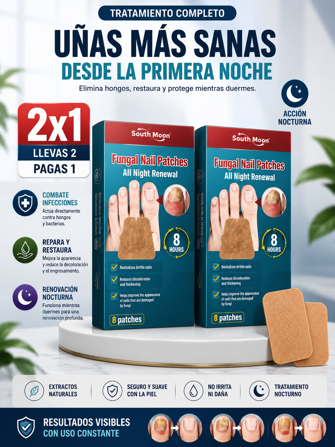 Restaurador de Uñas Parches 2X1