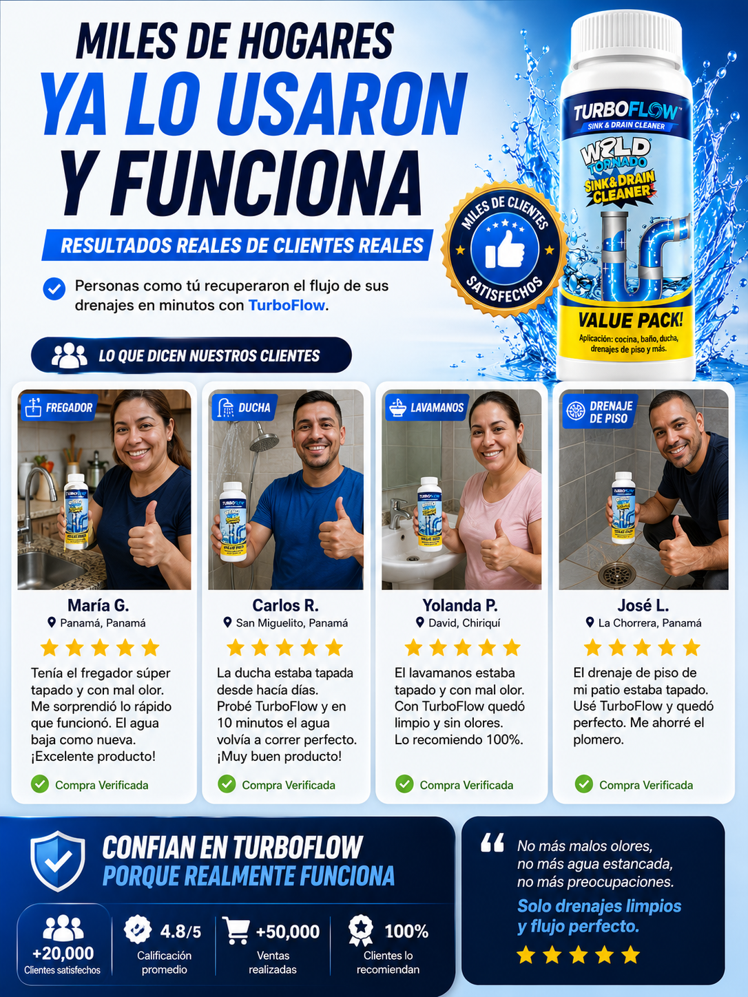 Polvo Destapa Cañeria Instantaneamente!