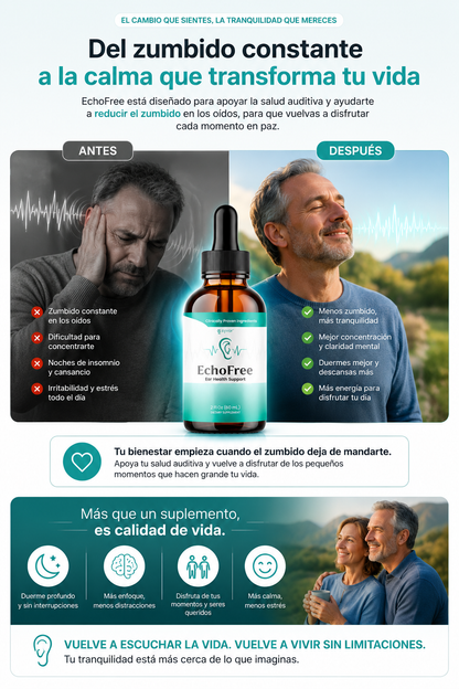 EchoFree Liberate de los zumbidos y el dolor de oido